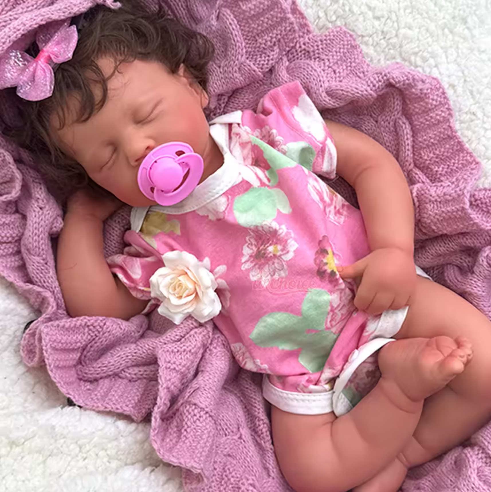 Aria-reborn-2 Aria – 20-Inch (50 cm) Full Silicone Reborn Baby Doll with Rooted Dark Hair & Open Mouth