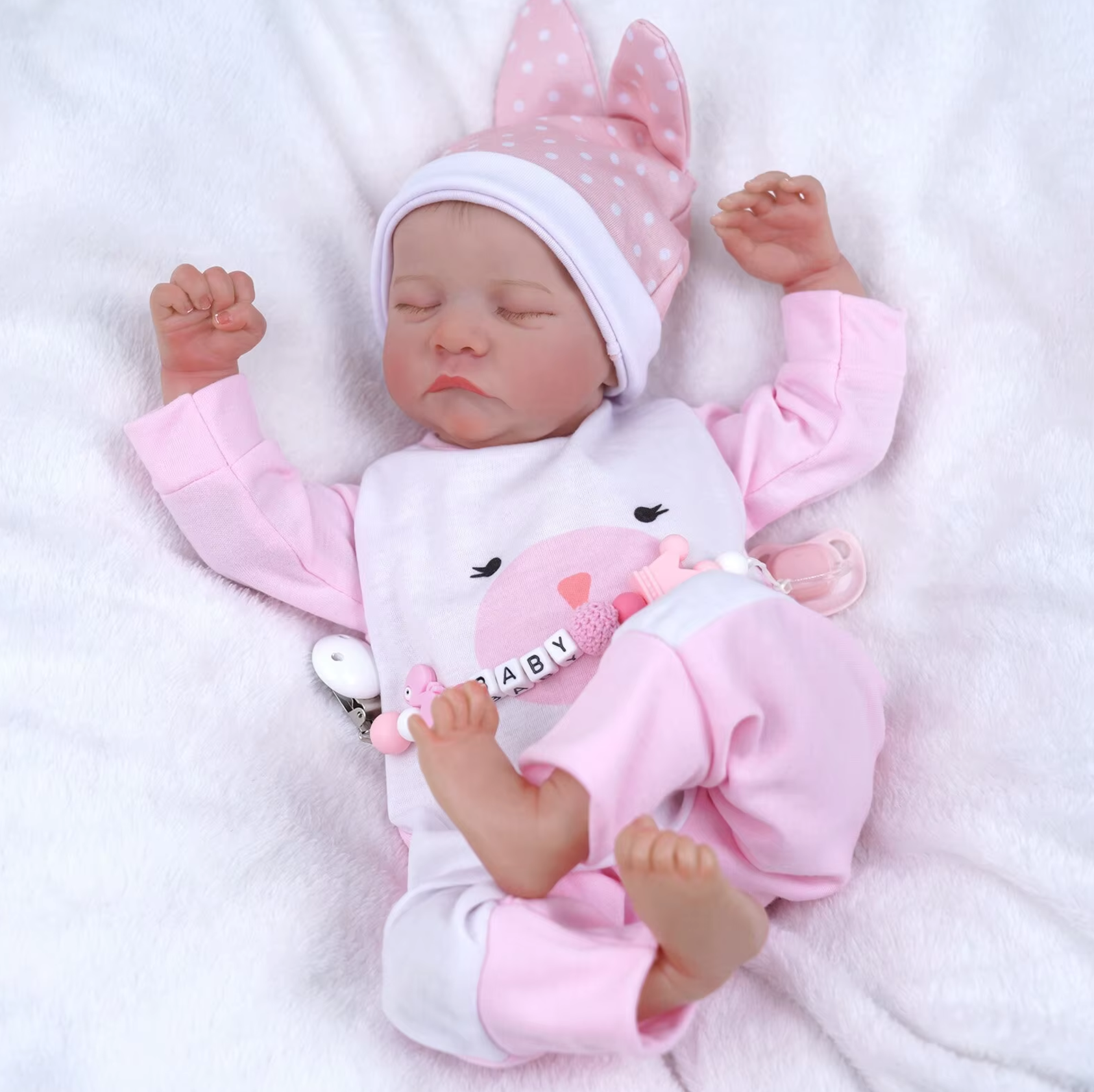 Levi-17-1 Levi Reborn Baby Doll: 17-Inch Realistic Newborn with 3D Skin Tone – Available in Full Vinyl or Cloth Body