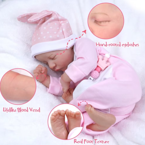 Levi-17-2 Levi Reborn Baby Doll: 17-Inch Realistic Newborn with 3D Skin Tone – Available in Full Vinyl or Cloth Body