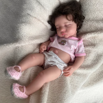 Levi: 50cm Premium Hyper-Realistic Full Body Soft Silicone Reborn Baby Girl Doll with Hair and Visible Veins