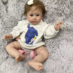 Lilly – 60 cm / 24-Inch Realistic Reborn Baby Girl Doll with Blue Eyes and Hand-Implanted Hair