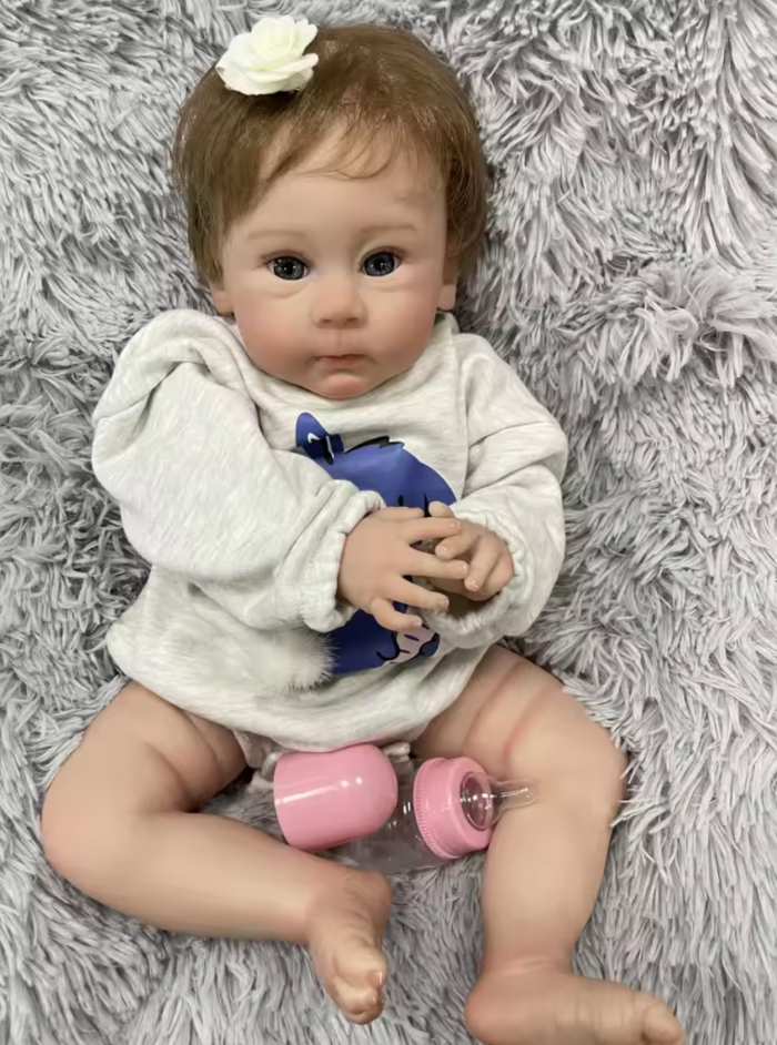 Lilly-reborn-doll-2 Lilly – 60 cm / 24-Inch Realistic Reborn Baby Girl Doll with Blue Eyes and Hand-Implanted Hair
