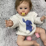 Lilly – 60 cm / 24-Inch Realistic Reborn Baby Girl Doll with Blue Eyes and Hand-Implanted Hair