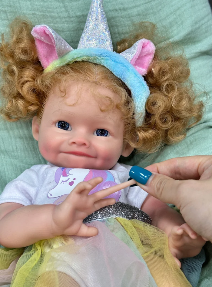 Maya-silicone-reborn-4 Maya – 16" Full Body Silicone Reborn Baby Girl Doll with Hand Rooted Blonde Hair