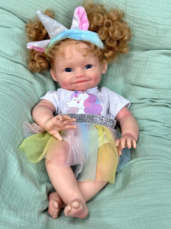 Maya-silicone-reborn Maya – 16" Full Body Silicone Reborn Baby Girl Doll with Hand Rooted Blonde Hair