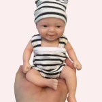 Realistic Palm Sized Mini Reborn Doll Noah - 7-Inch Smiling Silicone Baby