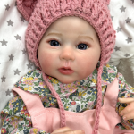 Olivia – 20-Inch Smiling Reborn Baby Girl Doll, Realistic Silicone Vinyl Newborn Doll