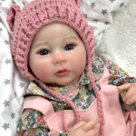Olivia – 20-Inch Smiling Reborn Baby Girl Doll, Realistic Silicone Vinyl Newborn Doll