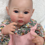 Olivia – 20-Inch Smiling Reborn Baby Girl Doll, Realistic Silicone Vinyl Newborn Doll