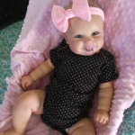 Reborn Baby Doll Maddie - Smiling Girl with Visible Veins, 19-Inch Lifelike Masterpiece