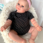 Reborn Baby Doll Maddie - Smiling Girl with Visible Veins, 19-Inch Lifelike Masterpiece