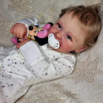 Millie Joy – 22-Inch Smiling Reborn Baby Girl Doll with Blue Eyes and Hand-Rooted Hair