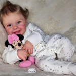 Millie Joy – 22-Inch Smiling Reborn Baby Girl Doll with Blue Eyes and Hand-Rooted Hair