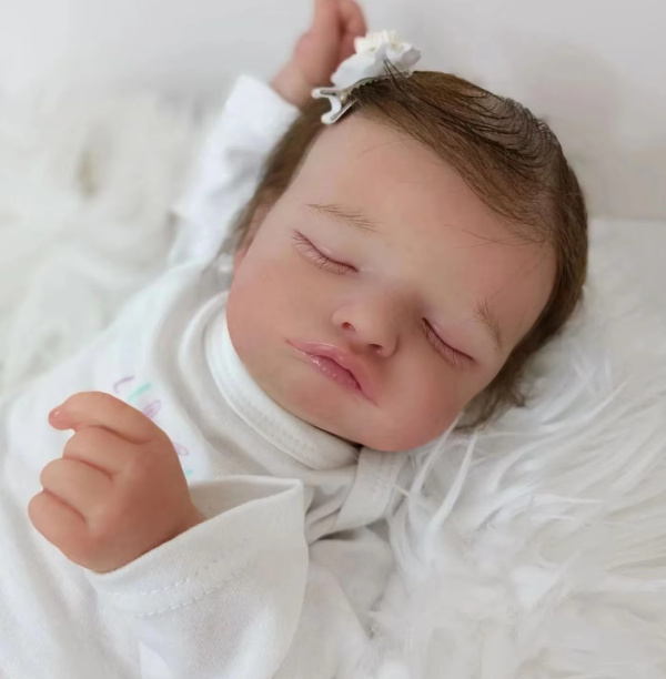 rosalie-reborn Sleeping Reborn Baby Doll Girl Rosalie with Brown Hair - 20-Inch Handcrafted Collectible