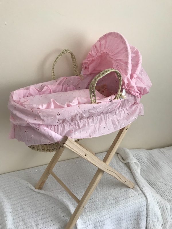 Girl Reborn Doll Moses Basket and Stand