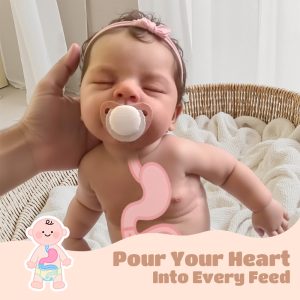 [Drink and Wet System] 12" & 16" Realistic Silicone Reborn Baby Doll, Adorable Newborn Girl Doll with Full Flexible Body and Limbs